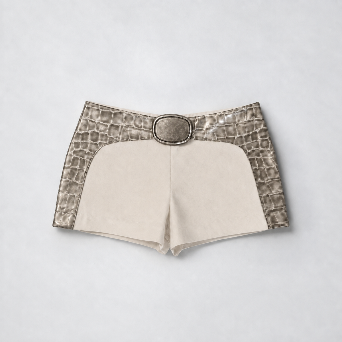 Bonnie Cut-Out Shorts — Sterling Croc (Presale)